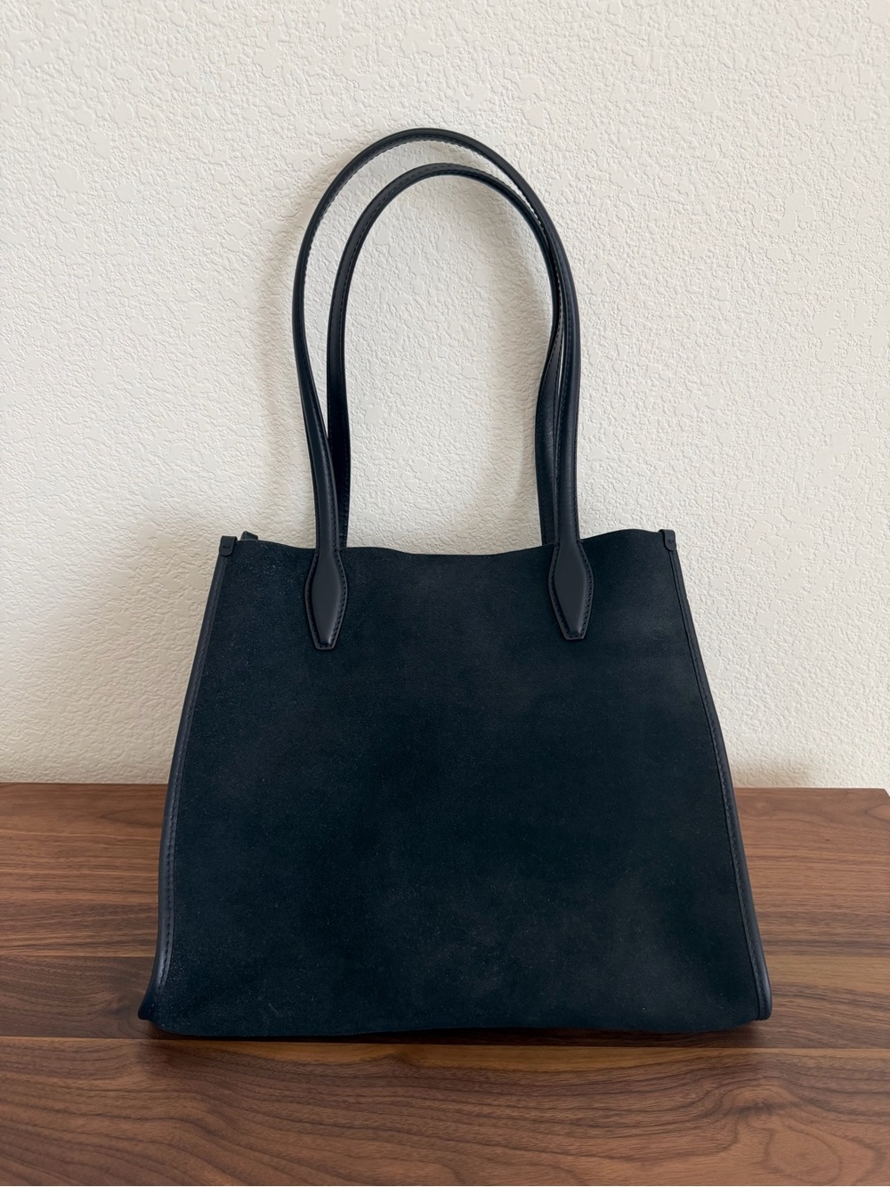 Madewell Black Suede Tote with Double Shoulder Straps
